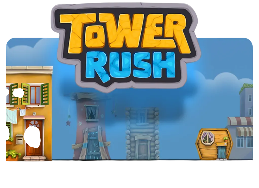 Tower Rush gameplay showing strategic tower placement and defense mechanics