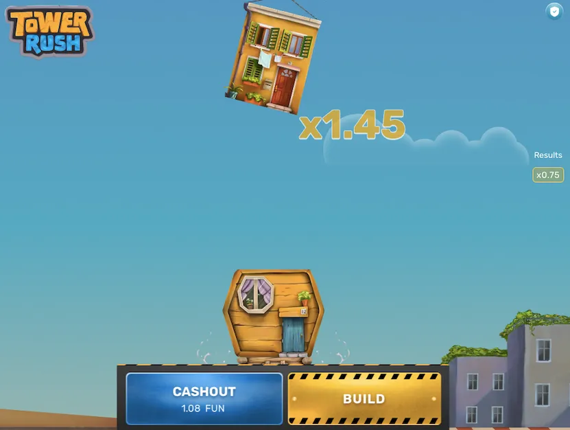 Tower Rush game progression showing unlocked levels and difficulty settings